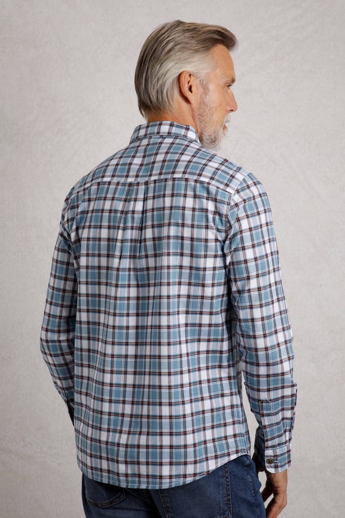 120★新品　denim dream check シャツ Laurence Long Sleeve Check Shirt Pale Denim | Weird Fish