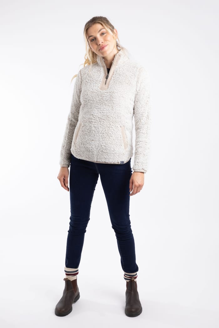 Madi Cosy 1/4 Zip Fleece Beige | Weird Fish