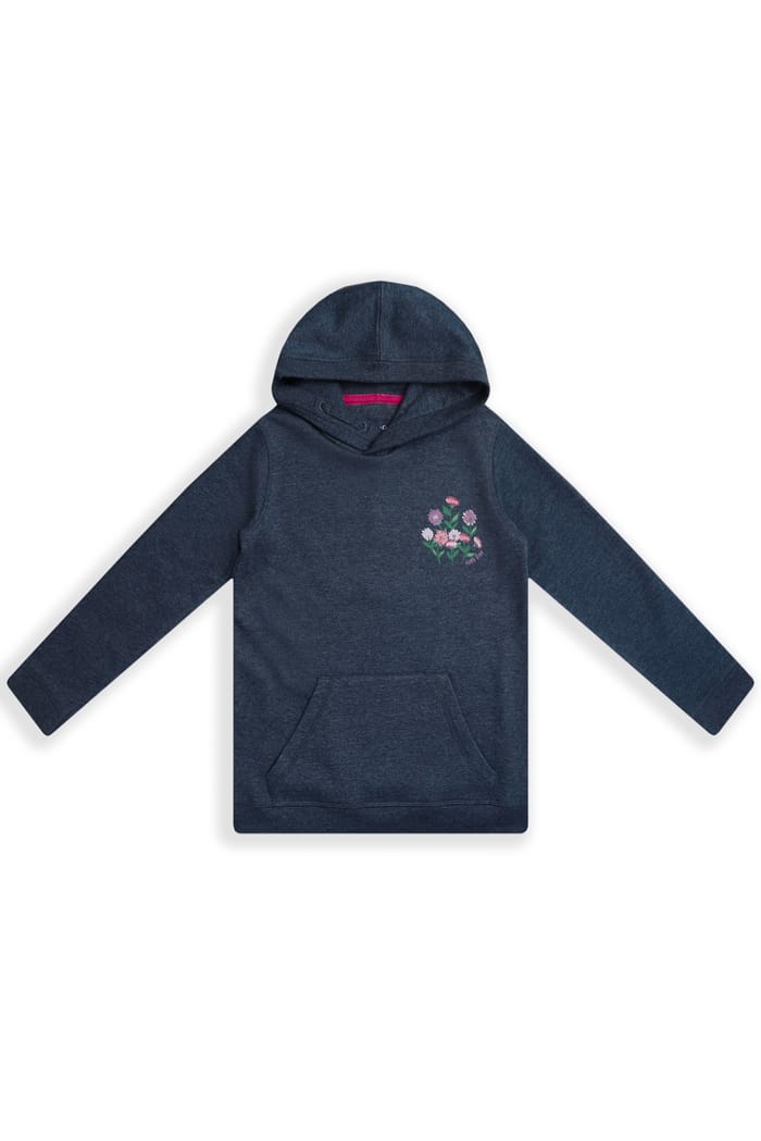 Amber Girls Eco Graphic Hoodie Navy Weird Fish - Main Image