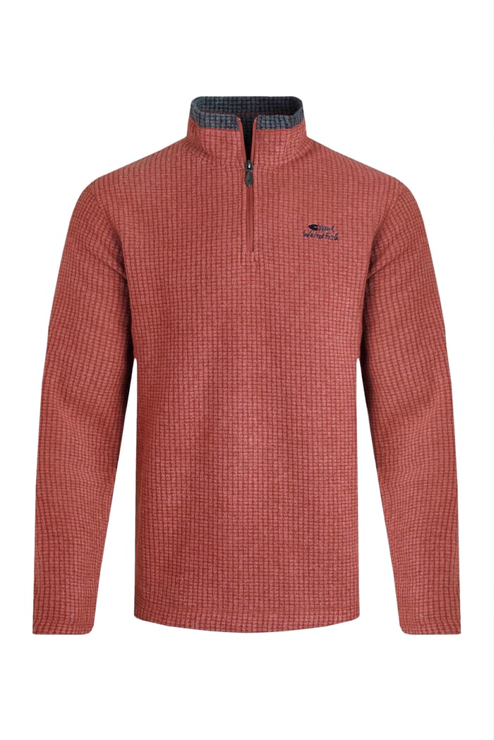 Newark Eco 1/4 Zip Grid Fleece Paprika Weird Fish