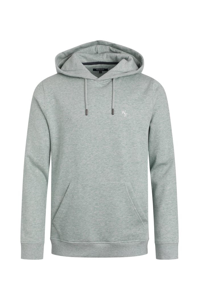 Hugo Eco Branded Popover Hoodie Grey Marl Weird Fish