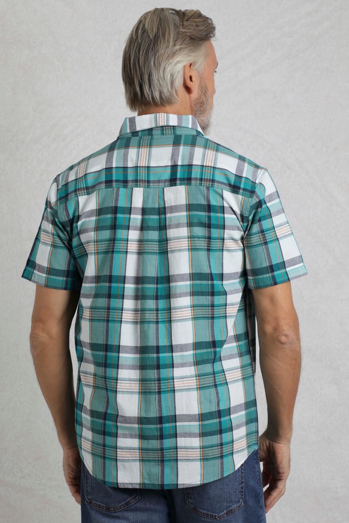 Judd Organic Cotton Short Sleeve Check Shirt White | Weird Fish