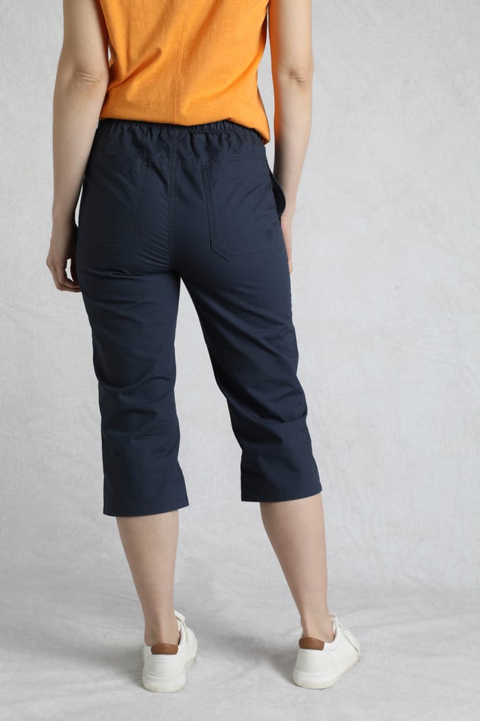 Anyar 3/4 Length Ripstop Trousers Navy Weird Fish