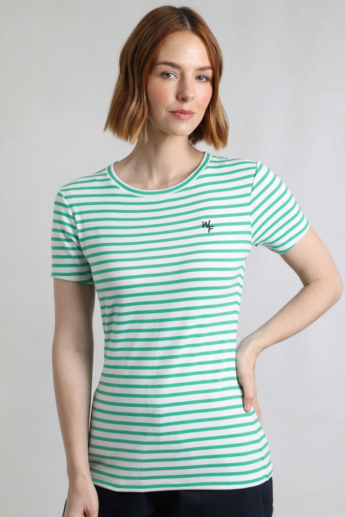 売れ筋商品|||ウィアードフィッシュ Tシャツ レディース トップス NATALIE STRIPED CREW NECK - Print T-shirt - peapod Natalie Organic Cotton Striped Crew Neck T-Shirt Peapod