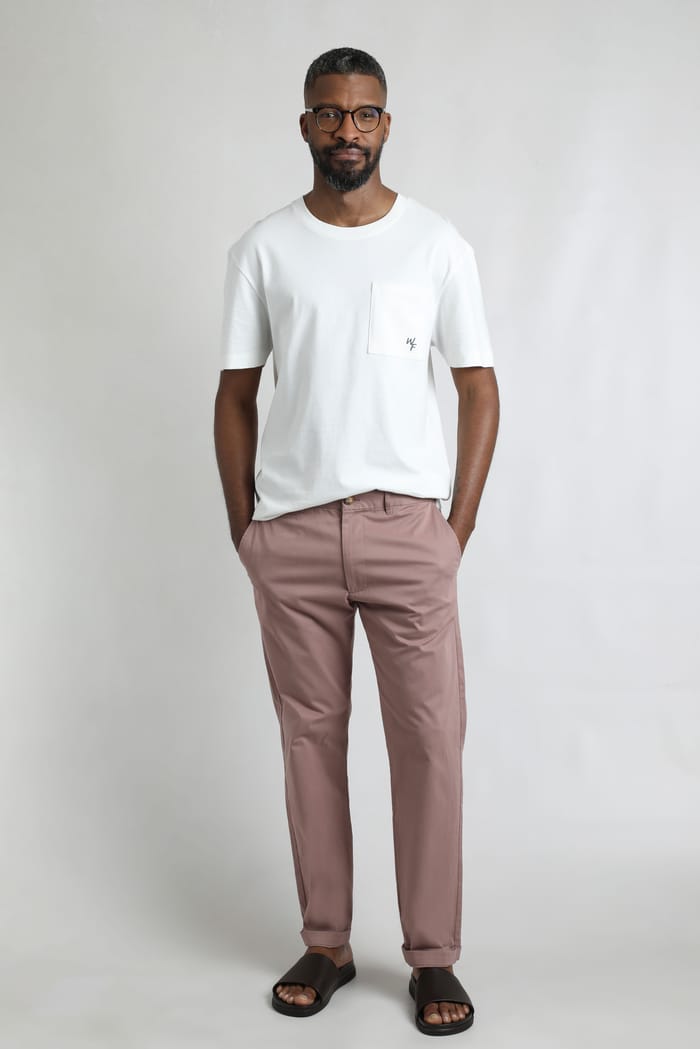 Freddie Super Soft Chino Trousers Dusty Rose Weird Fish