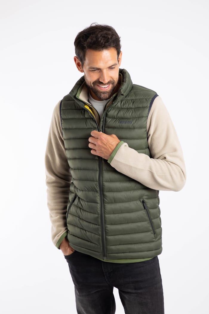 Langtree Lightweight Showerproof Padded Gilet Deep Lichen Green