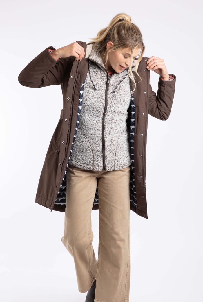 Kenzie Recycled Waterproof Coat HotChocolate Weird Fish