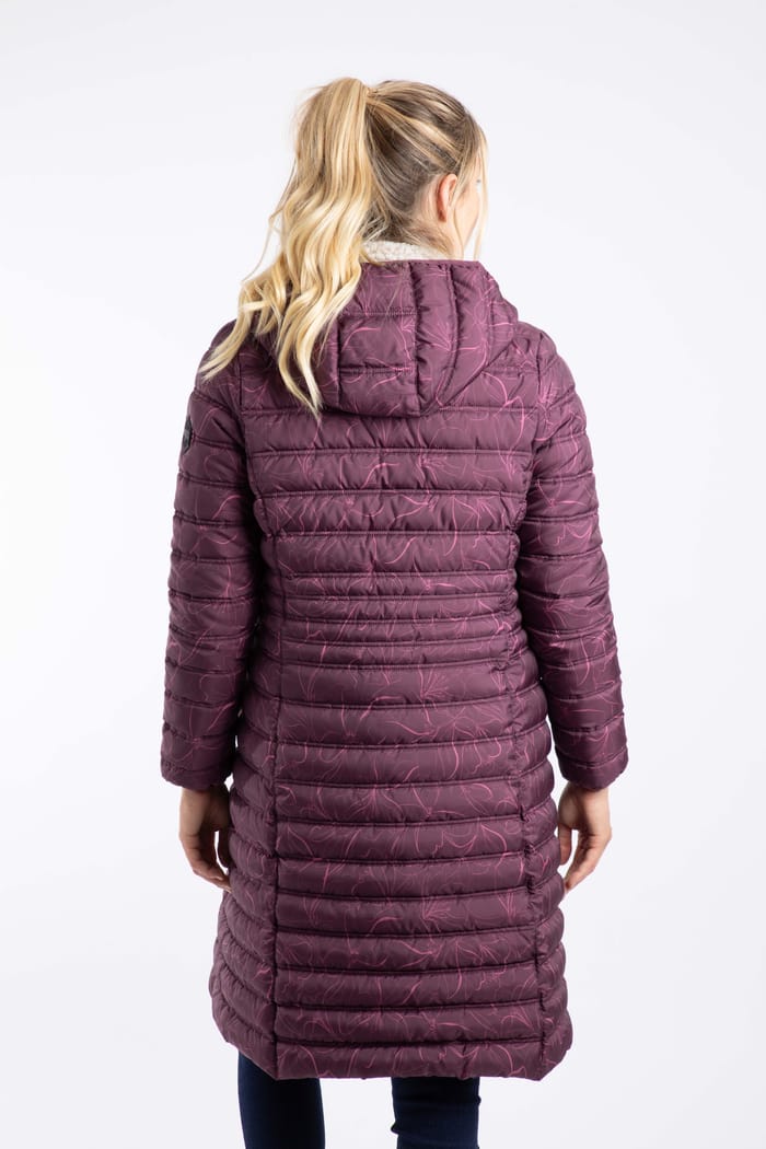 Iryssa Lightweight Padded Midline Hooded Jacket Raisin | Weird Fish