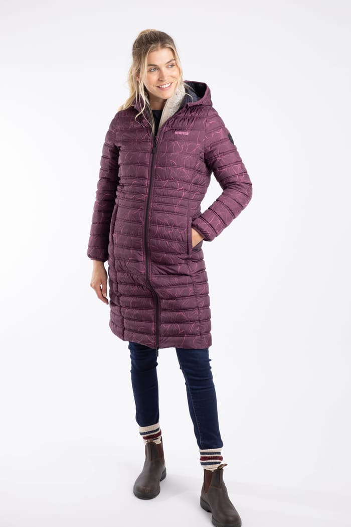 Iryssa Lightweight Padded Midline Hooded Jacket Raisin | Weird Fish