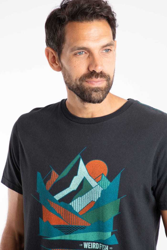 T-shirt Homme Weird Fish Kaki Coton Taille S - Graphique WEIRD FISH