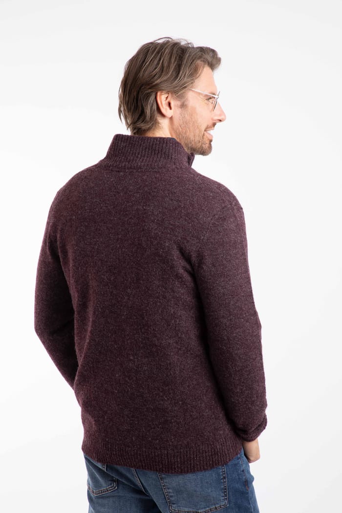 Altwood 1/4 Zip Jumper Aubergine | Weird Fish