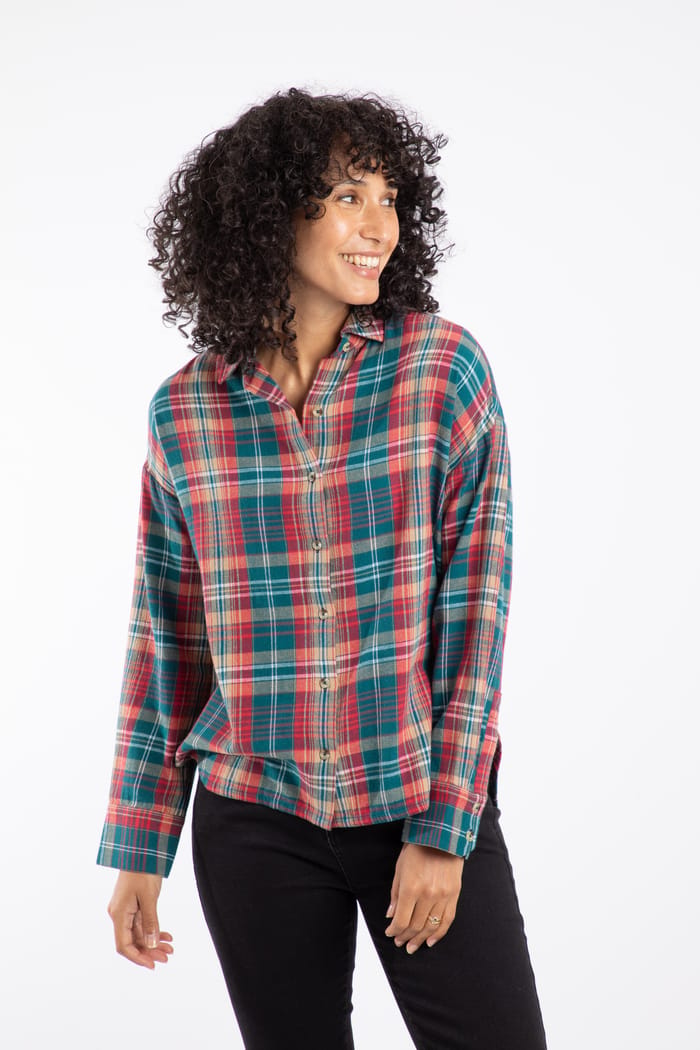 Lynsky Brushed Check Shirt Cedar Green | Weird Fish Lynsky Brushed Check Shirt Cedar Green | Weird Fish