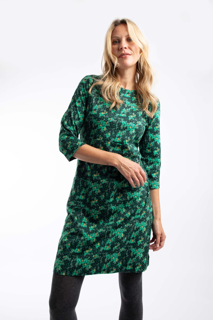 Markle Organic Cotton Printed Sparkle Jersey Dress Forest Night