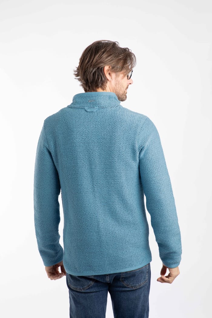 Pull bleu homme Weird Fish Macaroni 1/4 zip taille L
