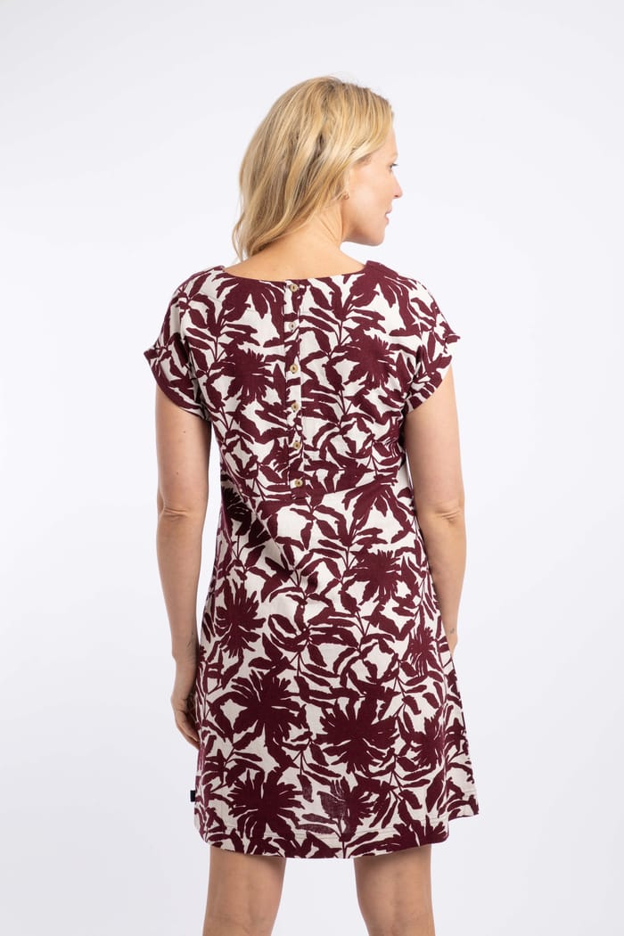 Orlando Printed Linen Rich Shift Dress Coconut Shell | Weird Fish