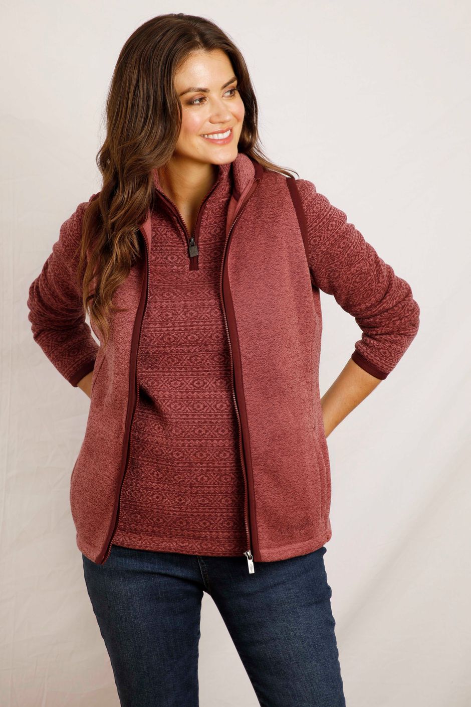 Denman Recycled Soft Knit Gilet Rosewood