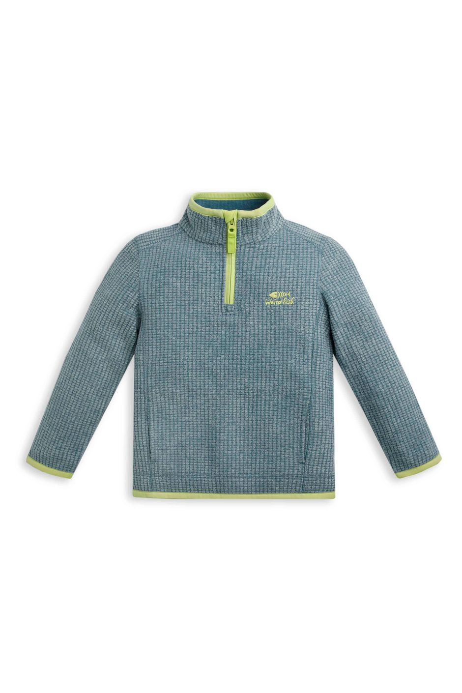 Archie Unisex Kids Eco 1/4 Zip Grid Fleece Uniform Blue