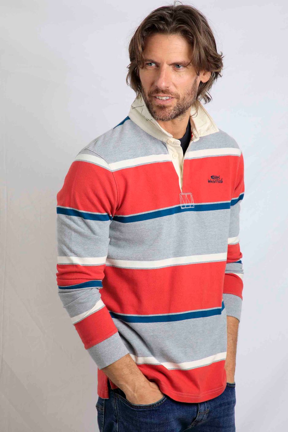 Laxton Organic Long Sleeve Stripe Rugby Shirt Baked Apple