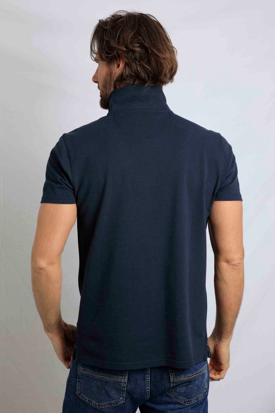 Miles Organic Cotton Pique Polo Navy | Weird Fish