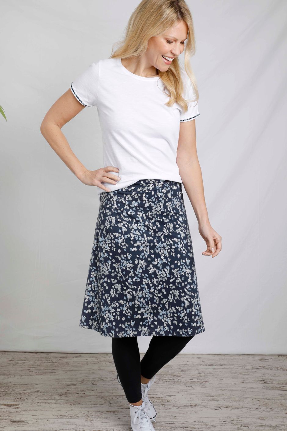 Malmo Organic Printed Jersey Skirt Ink