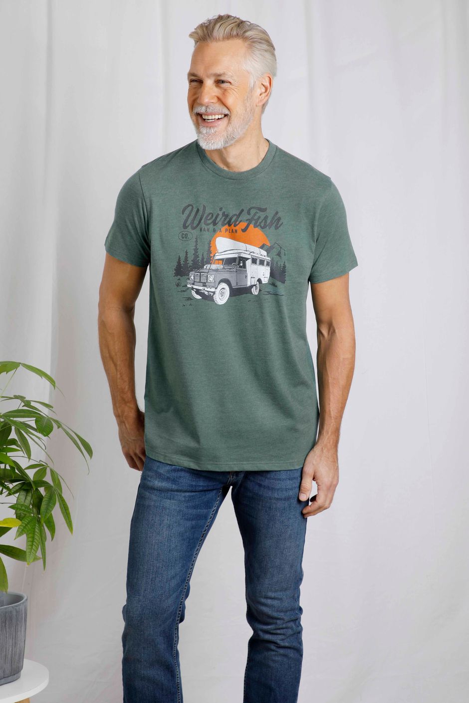 Van Life Eco Graphic T-Shirt Dusky Green