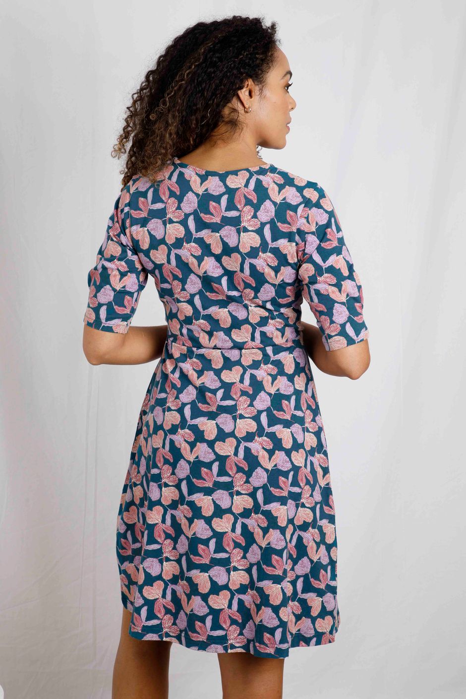 Cassandra Organic Cotton Jersey Swing Dress Deep Sea Blue | Weird Fish