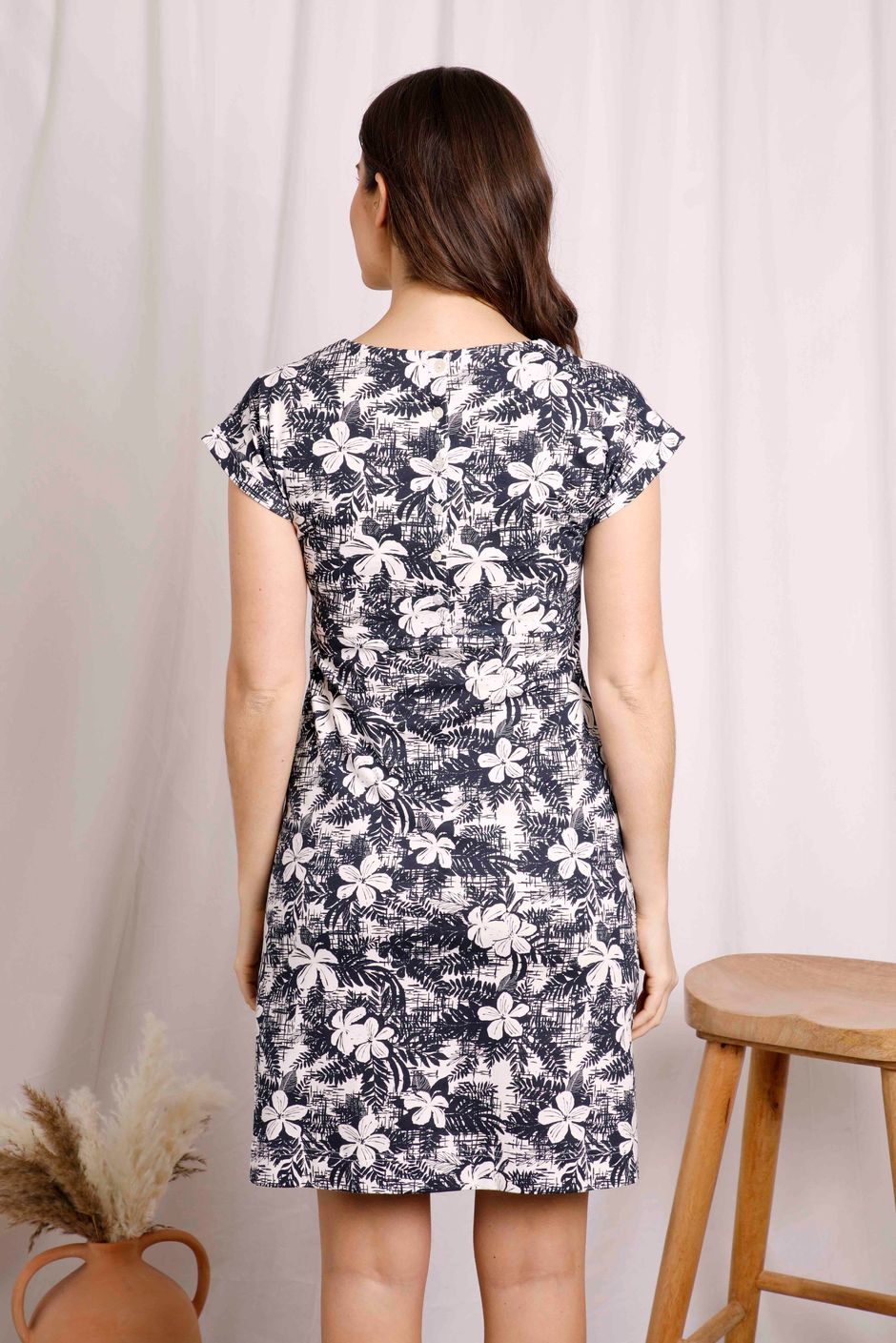 Tallahassee Organic Cotton Jersey Dress Dark Denim | Weird Fish