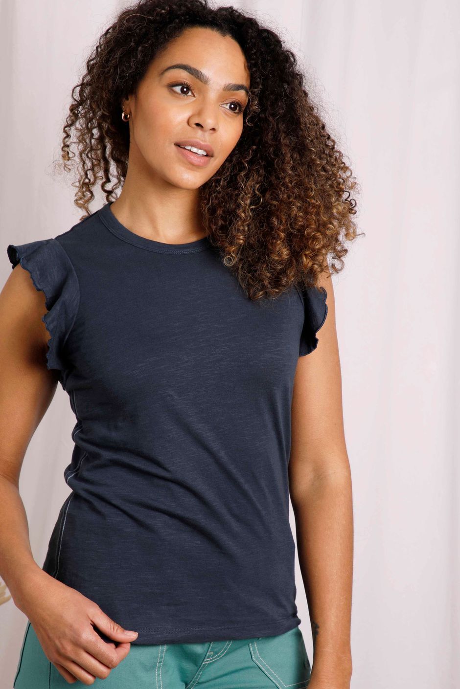 Jasmin Organic Cotton Slub T-Shirt Navy