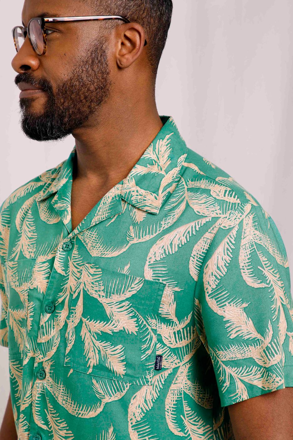 Holborn Viscose Hawaiian Shirt Dark Jade