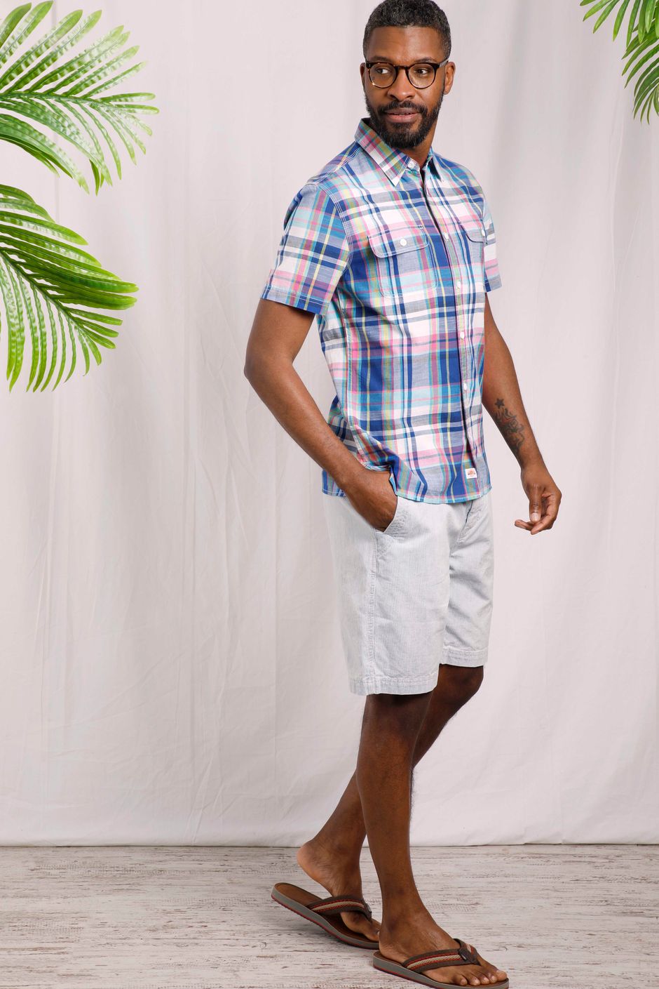 Malbas Madras Check Shirt Cobalt Blue