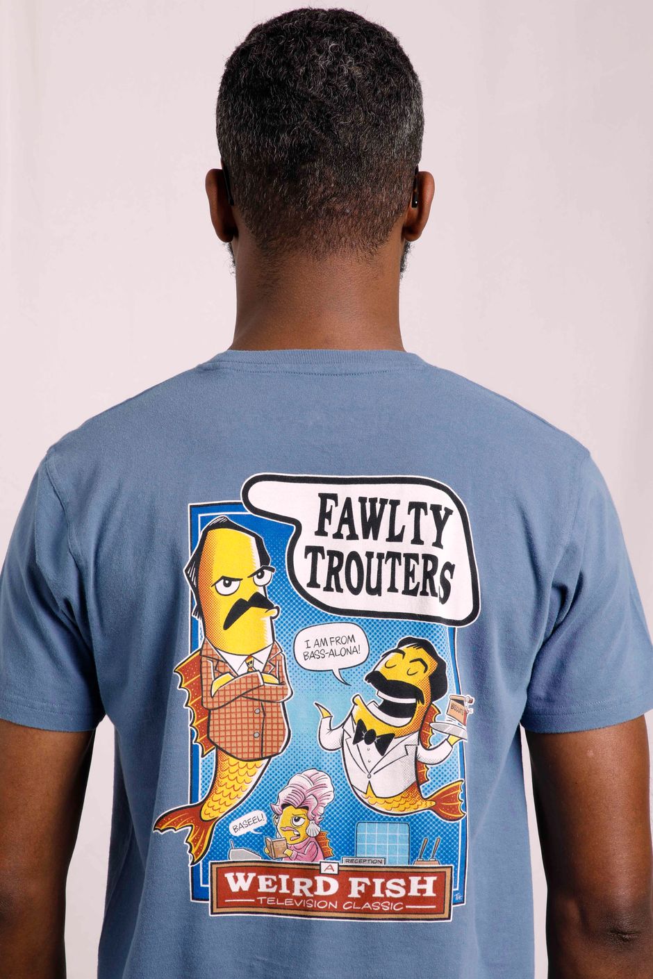 Fawlty Trouters Artist T-Shirt Mid Blue