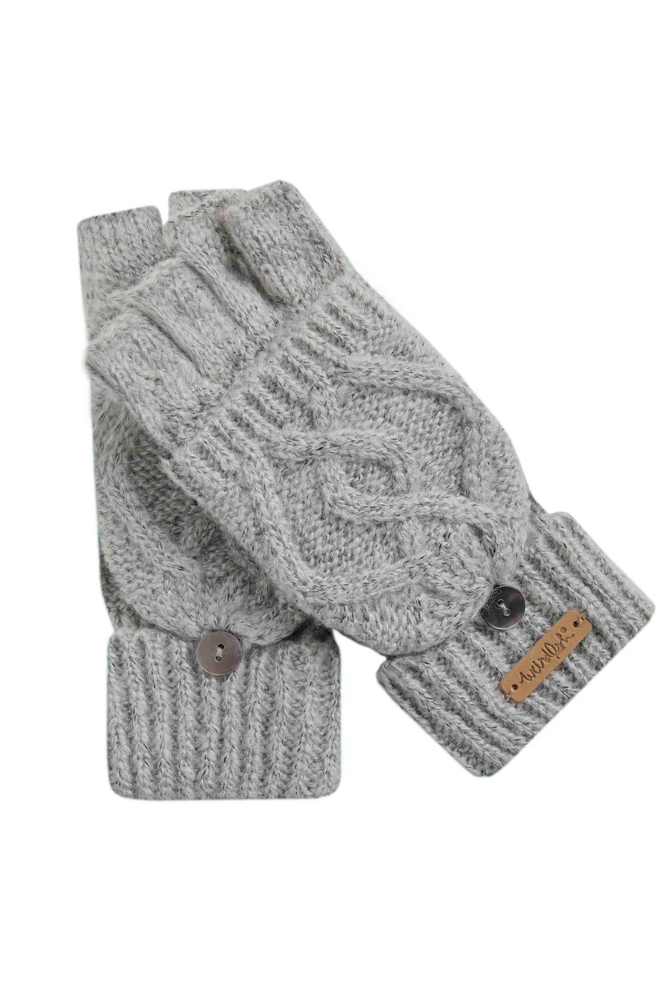 Tally Eco Fingerless Gloves Pearl Grey