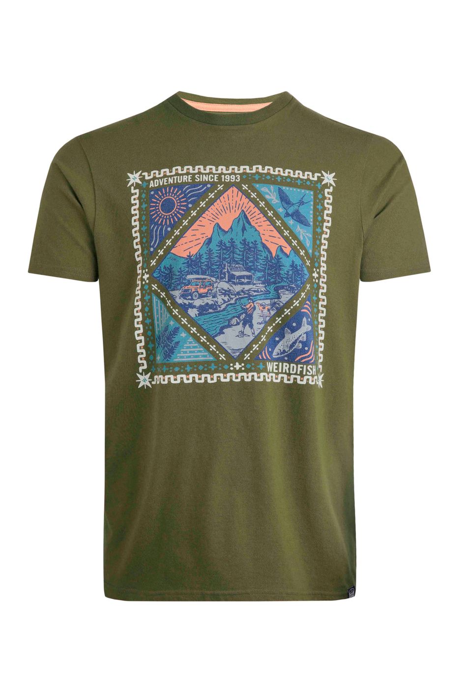 Homestead Front Print Graphic T-Shirt Olive Green