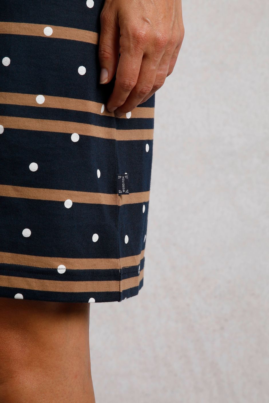 Amria Organic Cotton Square Neck Jersey Dress Navy | Weird Fish