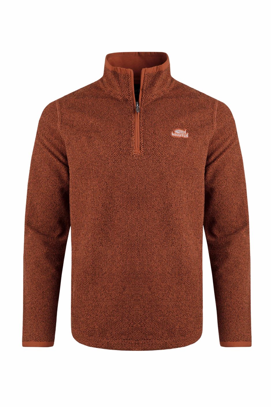 Errill Eco 1/4 Zip Textured Fleece Brick Orange