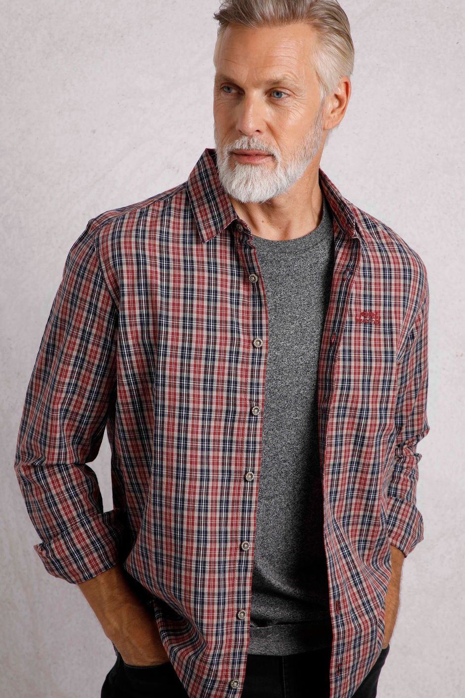 Lando Long Sleeve Check Shirt Nut