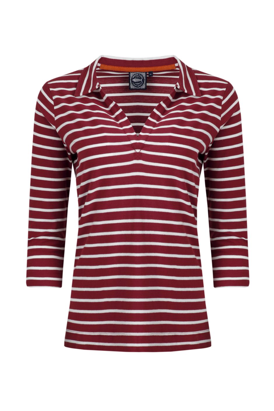 Rhianna Organic Cotton Striped Jersey Shirt  Rhubarb