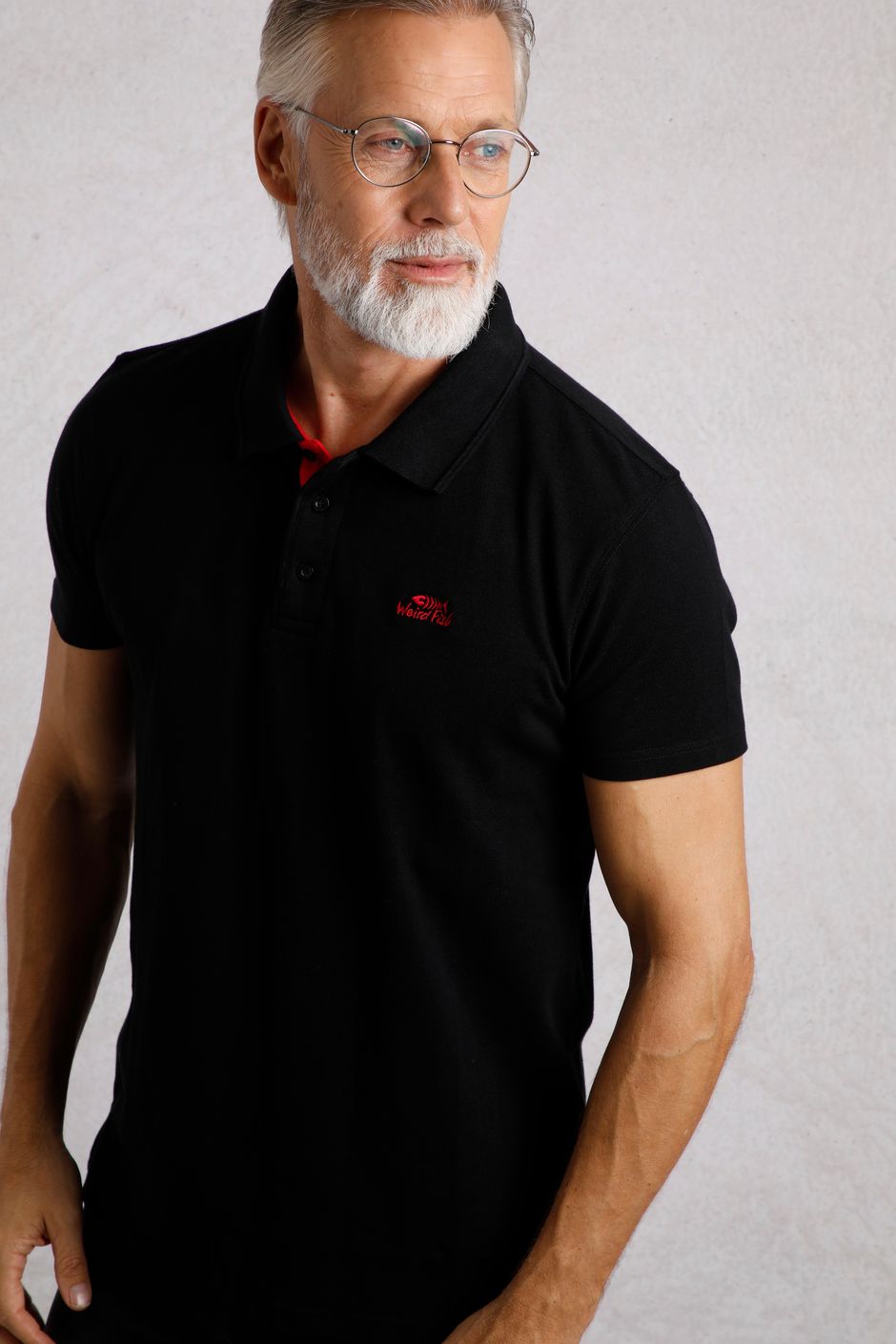 Miles Organic Cotton Pique Polo Black