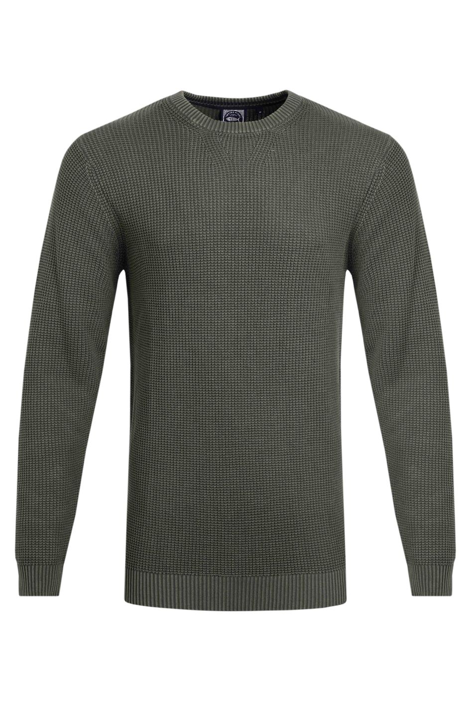 Easton Waffle Crew Neck Jumper Fir Green