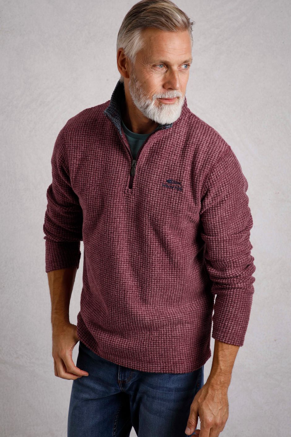 Newark Eco 1/4 Zip Grid Fleece Garnet