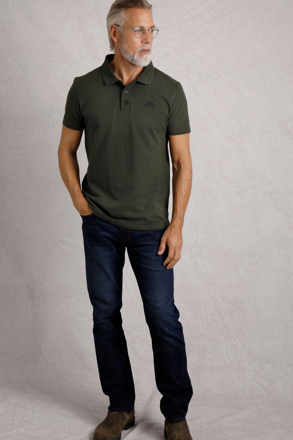 Giles Pique Polo Deep Lichen Green