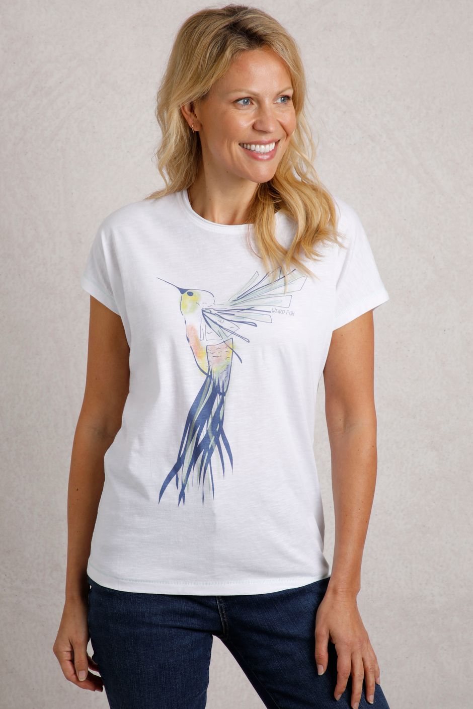 Hummingbird Organic Cotton Front Print T-Shirt White