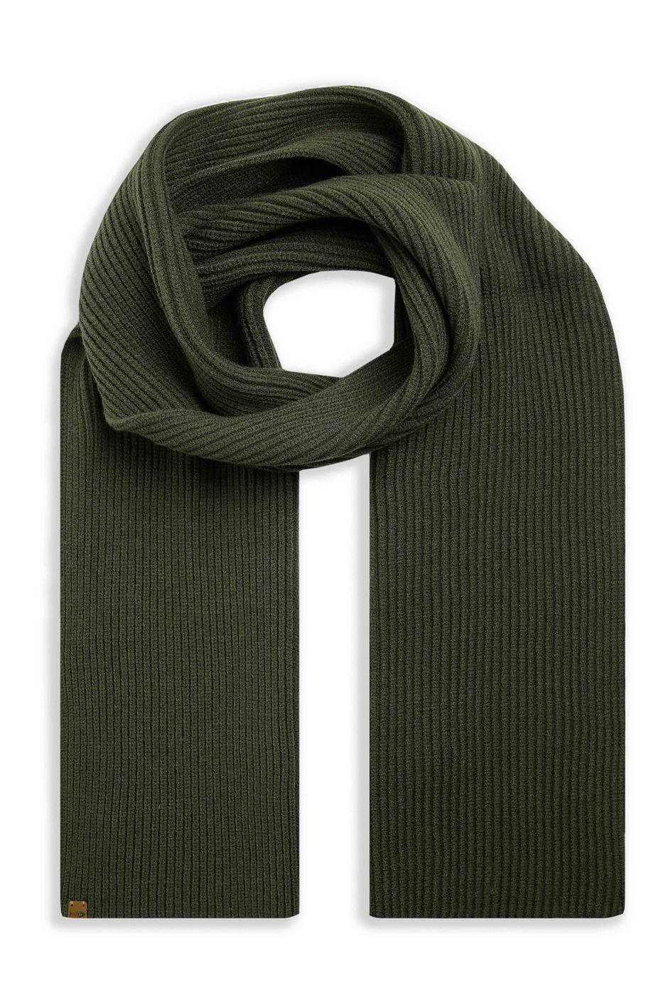 Stornoway Ribbed Scarf Fir Green