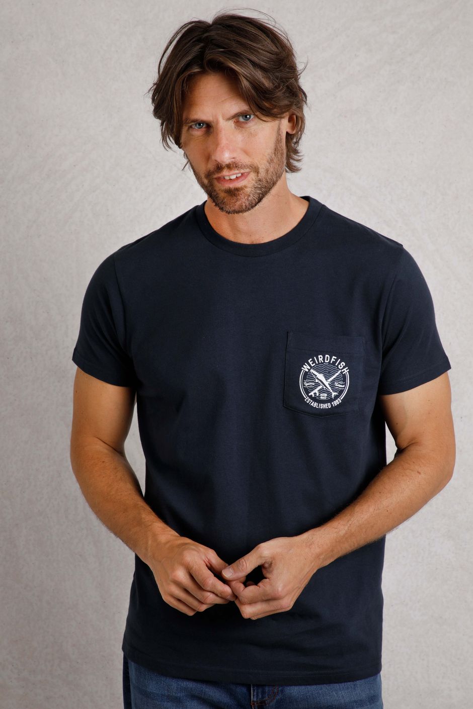 Tidal Organic Cotton Branded Pocket T-Shirt Navy