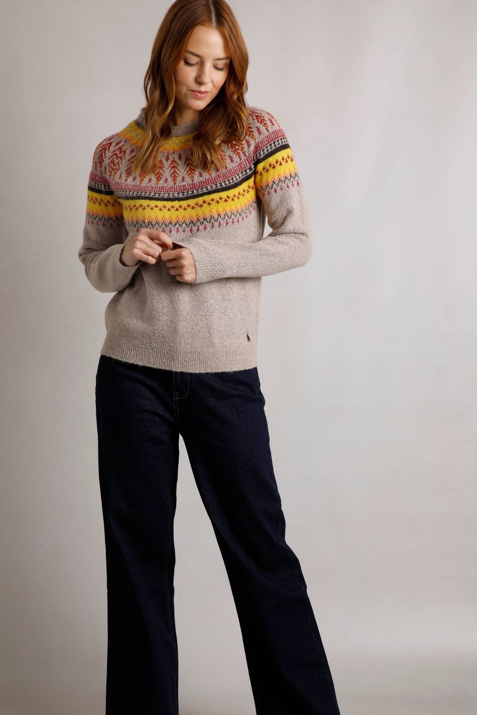 Lowell Fair Isle Jumper Chalk