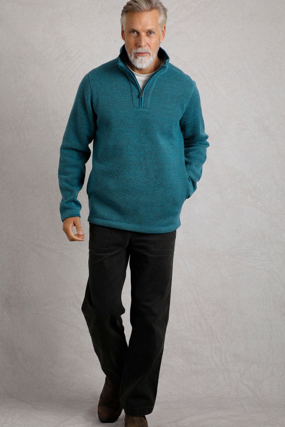 Stowe Eco 1/4 Zip Soft Knit Fleece Deep Teal