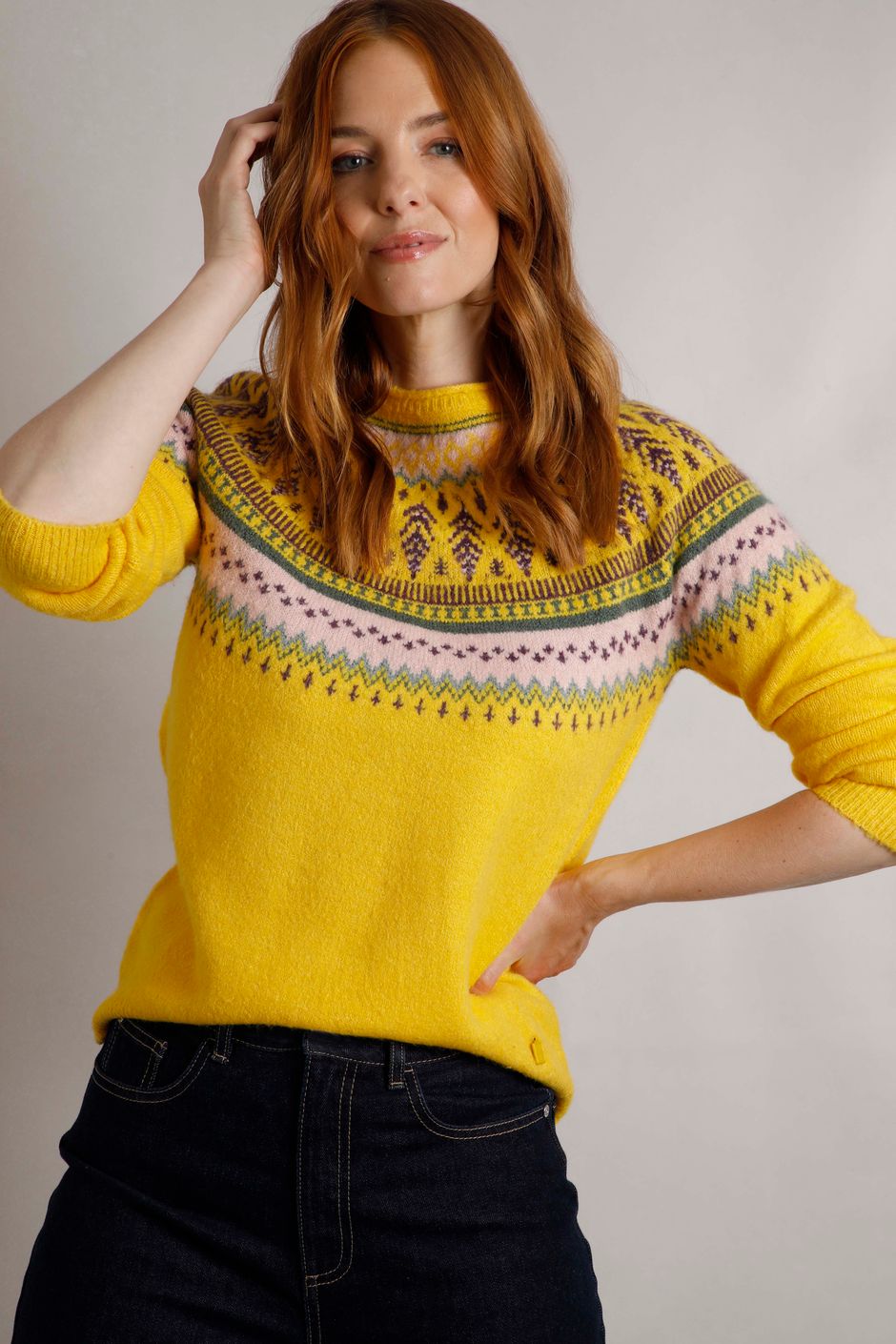 Lowell Fair Isle Jumper Lemon