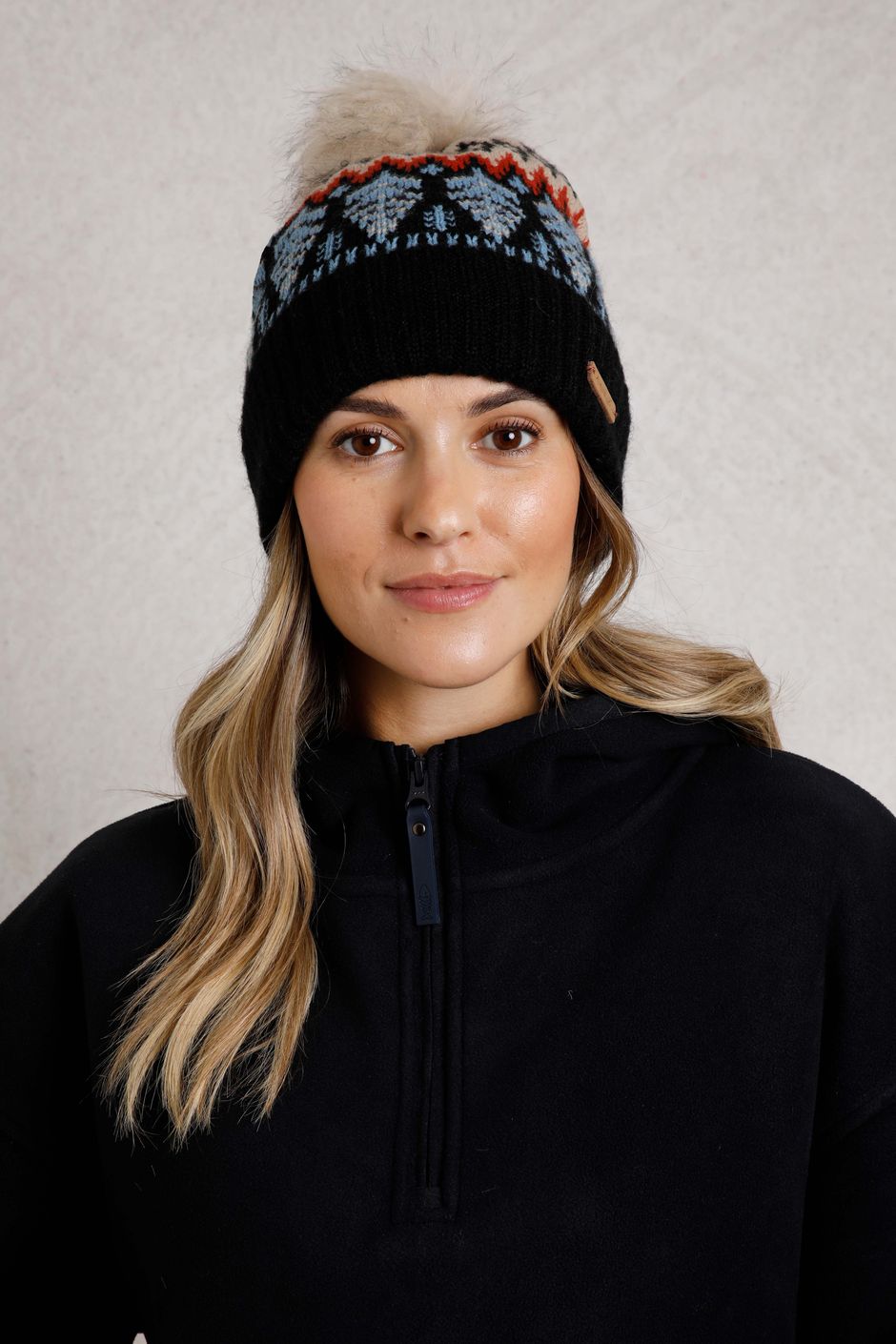 Keara Eco Fair Isle Bobble Hat Midnight