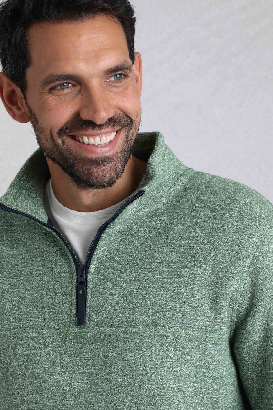 Regatta Regular Fit T-Shirt In Herringbone Textured Knit Fabric For Men (green Navy Blue) I.293216330