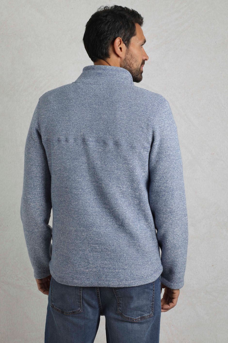 Thames Eco Full Zip Snow Marl Fleece Mid Blue | Weird Fish